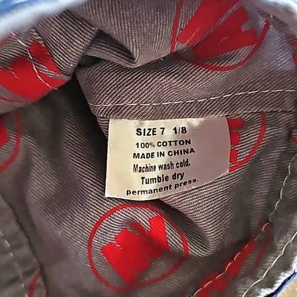 American Worker Welding Cap, Blue, & White, Unisex, New - Picture 6 of 6